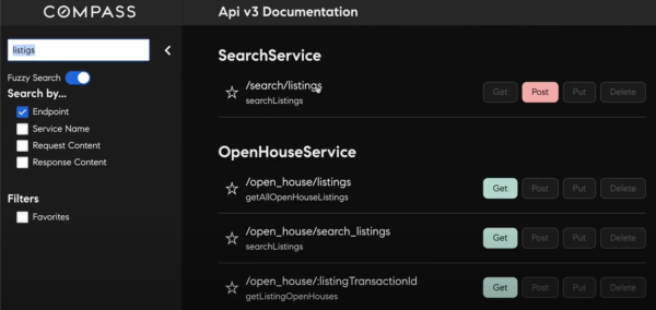 Searchable API Docs